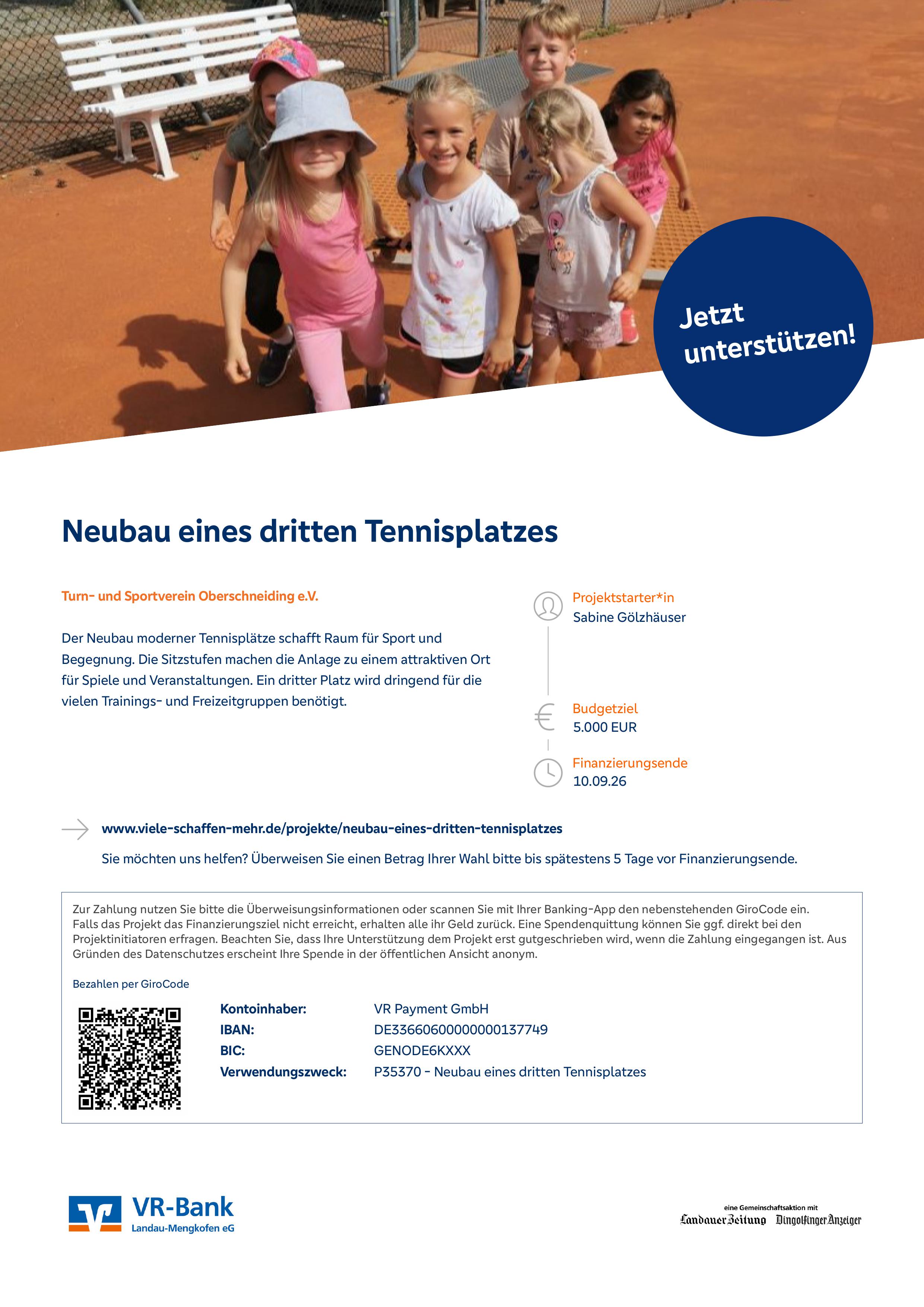 Flyer mit Uberweisungsinformation